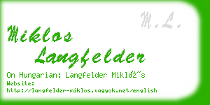 miklos langfelder business card